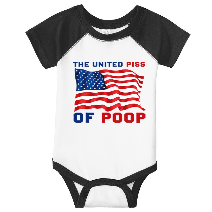 The United Piss Of Poop American Flag Saying Infant Baby Jersey Bodysuit