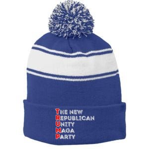 Trump Unity Party Maha Maga Sequel Winner 2024 Stripe Pom Pom Beanie