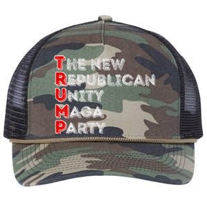 Trump Unity Party Maha Maga Sequel Winner 2024 Retro Rope Trucker Hat Cap