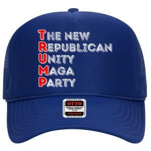 Trump Unity Party Maha Maga Sequel Winner 2024 High Crown Mesh Back Trucker Hat