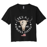 Texas USA Pride Since 1845 Texas Fan Women's Crop Top Tee