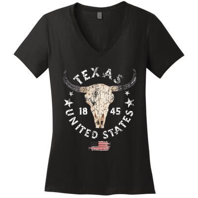 Texas USA Pride Since 1845 Texas Fan Women's V-Neck T-Shirt