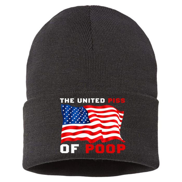 The United Piss Of Poop American Flag Sustainable Knit Beanie