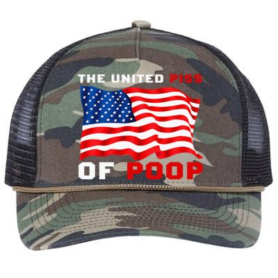 The United Piss Of Poop American Flag Retro Rope Trucker Hat Cap