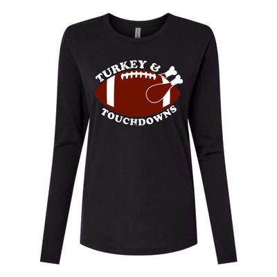 Turkey And Touchdowns Womens Cotton Relaxed Long Sleeve T-Shirt