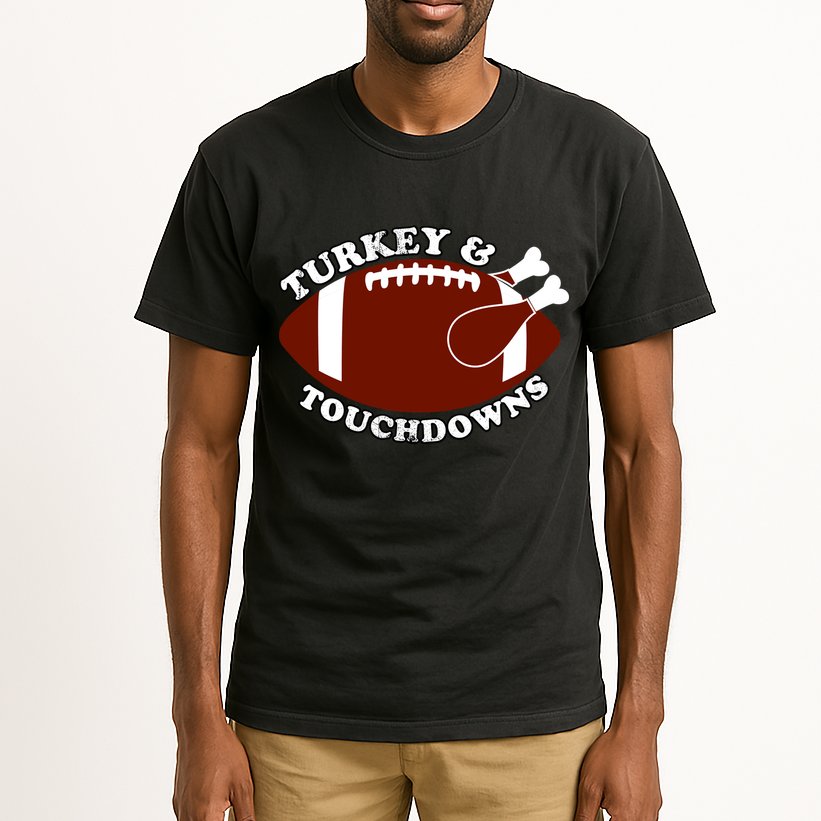Turkey And Touchdowns Tall T-Shirt