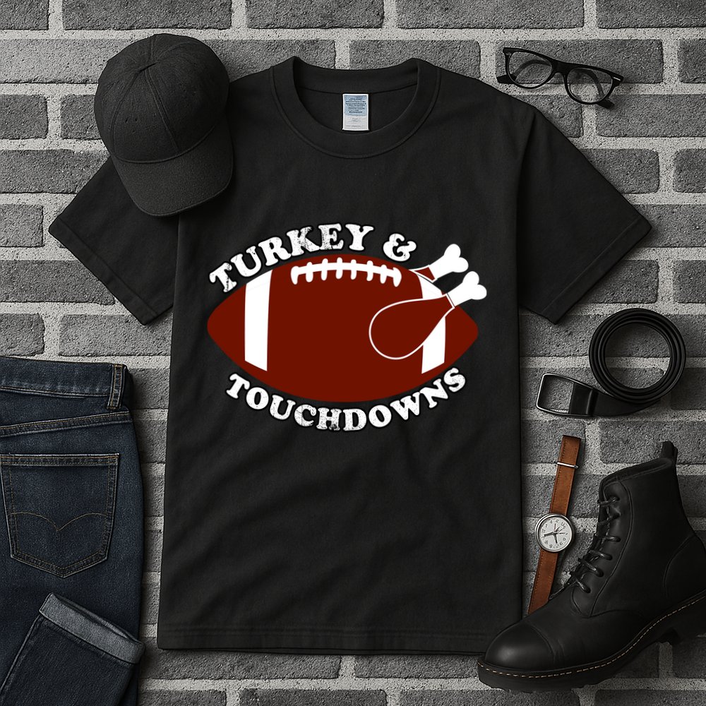 Turkey And Touchdowns Tall T-Shirt