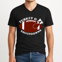 Turkey And Touchdowns V-Neck T-Shirt