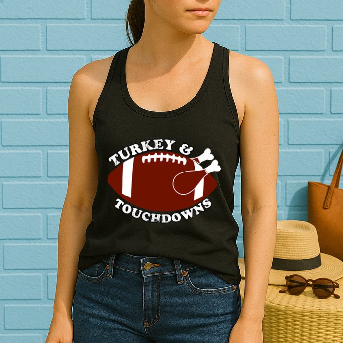 Turkey And Touchdowns Womens Tank Top