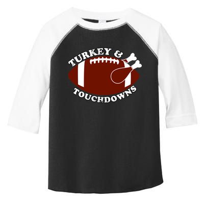Turkey And Touchdowns Toddler Fine Jersey T-Shirt