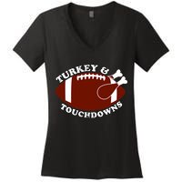 Turkey And Touchdowns Women's V-Neck T-Shirt