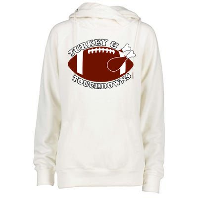 Turkey And Touchdowns Womens Funnel Neck Pullover Hood