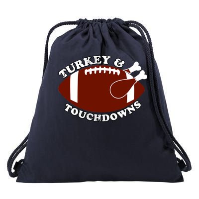 Turkey And Touchdowns Drawstring Bag