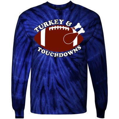 Turkey And Touchdowns Tie-Dye Long Sleeve Shirt