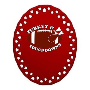 Turkey And Touchdowns Ceramic Oval Ornament