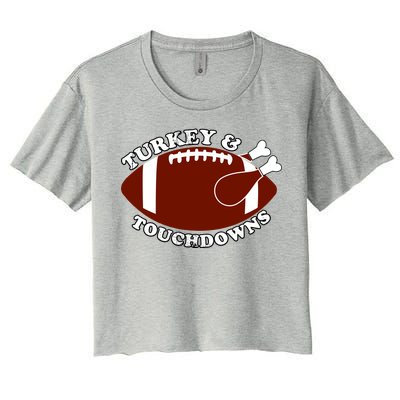 Turkey And Touchdowns Women's Crop Top Tee