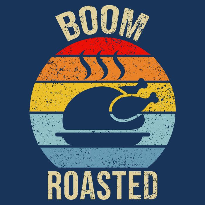Turkey Boom Roasted Vintage Funny Holiday Beanie