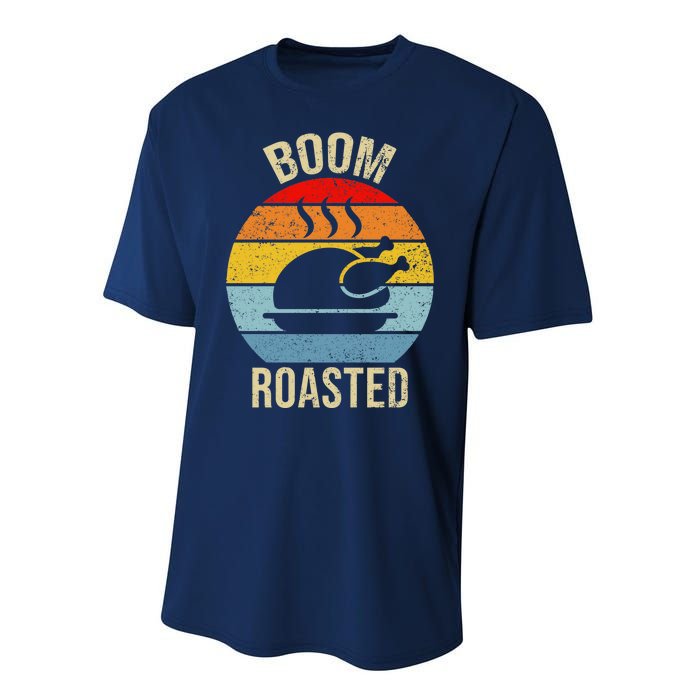 Turkey Boom Roasted Vintage Funny Holiday Performance Sprint T-Shirt