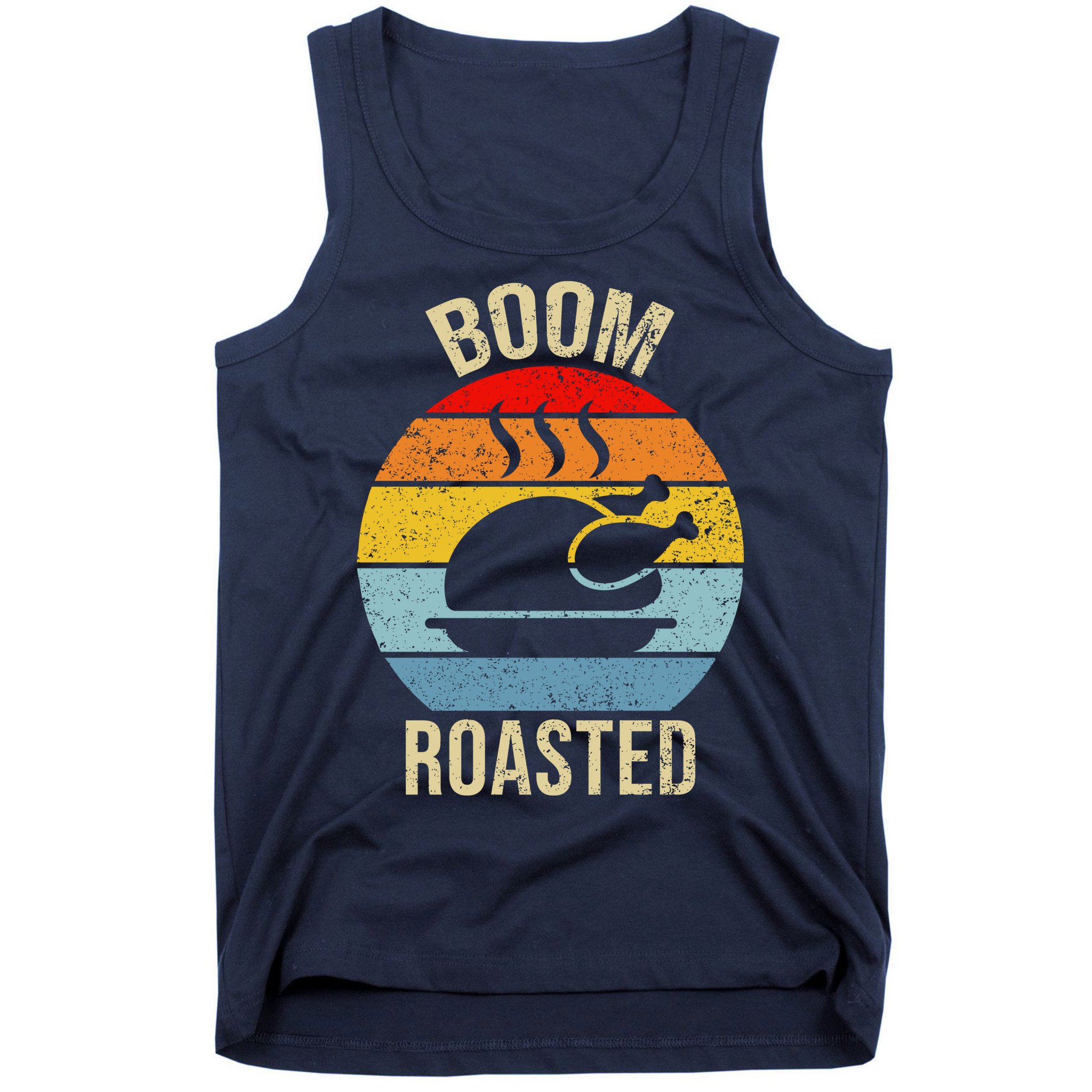 Turkey Boom Roasted Vintage Funny Holiday Tank Top