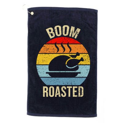 Turkey Boom Roasted Vintage Funny Holiday Golf Towel