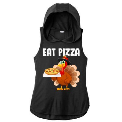 Turkey Eat Pizza Funny Ladies PosiCharge Tri-Blend Wicking Draft Hoodie Tank