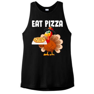 Turkey Eat Pizza Funny Ladies PosiCharge Tri-Blend Wicking Tank