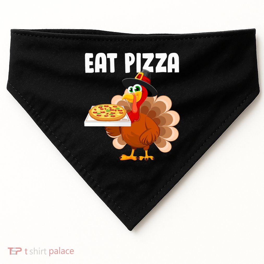 Turkey Eat Pizza Funny USA-Made Doggie Bandana