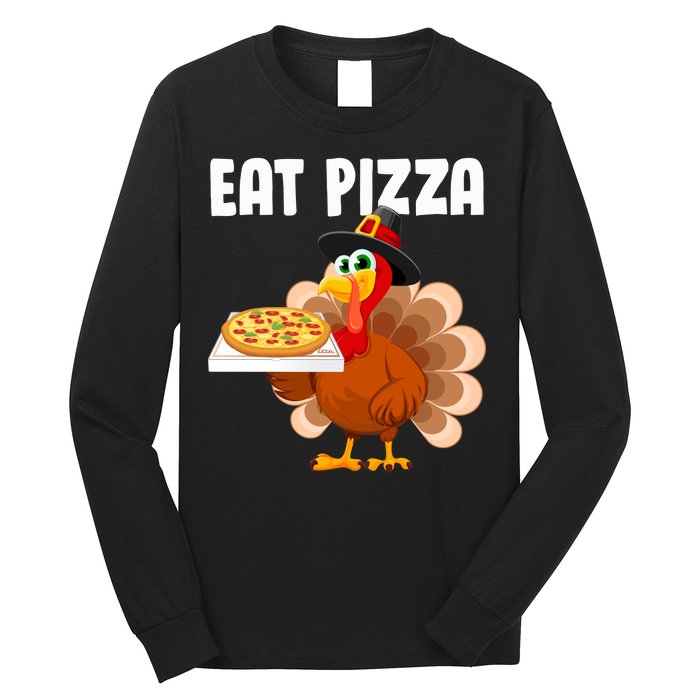 Turkey Eat Pizza Funny Long Sleeve Shirt