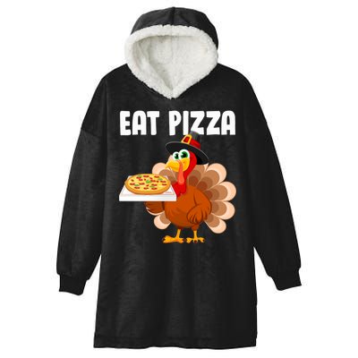 Turkey Eat Pizza Funny Hooded Wearable Blanket