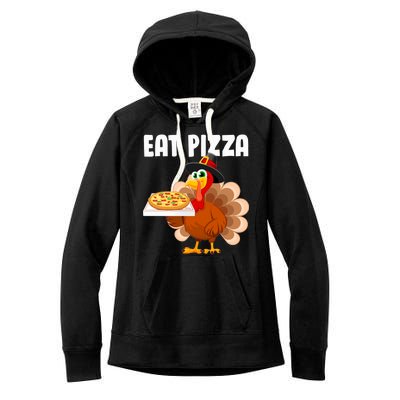 Turkey Eat Pizza Funny Women's Fleece Hoodie