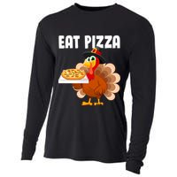 Turkey Eat Pizza Funny Cooling Performance Long Sleeve Crew