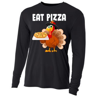 Turkey Eat Pizza Funny Cooling Performance Long Sleeve Crew