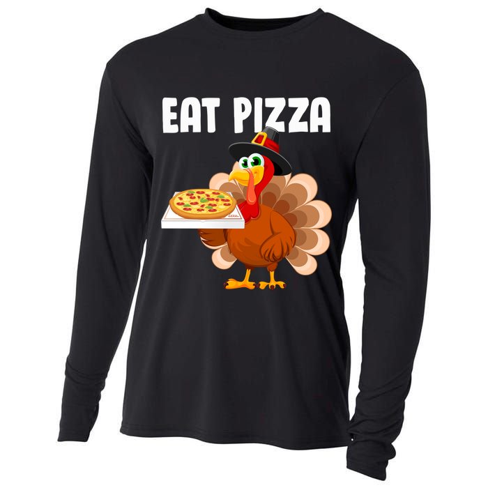 Turkey Eat Pizza Funny Cooling Performance Long Sleeve Crew