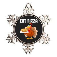 Turkey Eat Pizza Funny Metallic Star Ornament