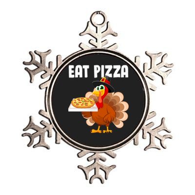 Turkey Eat Pizza Funny Metallic Star Ornament