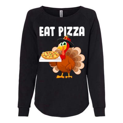 Turkey Eat Pizza Funny Womens California Wash Sweatshirt