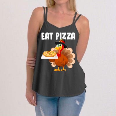 Turkey Eat Pizza Funny Women's Strappy Tank