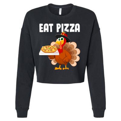 Turkey Eat Pizza Funny Cropped Pullover Crew