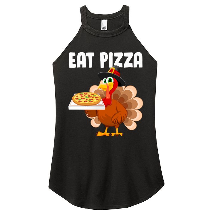 Turkey Eat Pizza Funny Women's Perfect Tri Rocker Tank