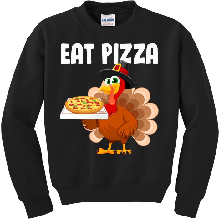 Turkey Eat Pizza Funny Kids Sweatshirt