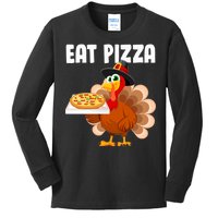 Turkey Eat Pizza Funny Kids Long Sleeve Shirt