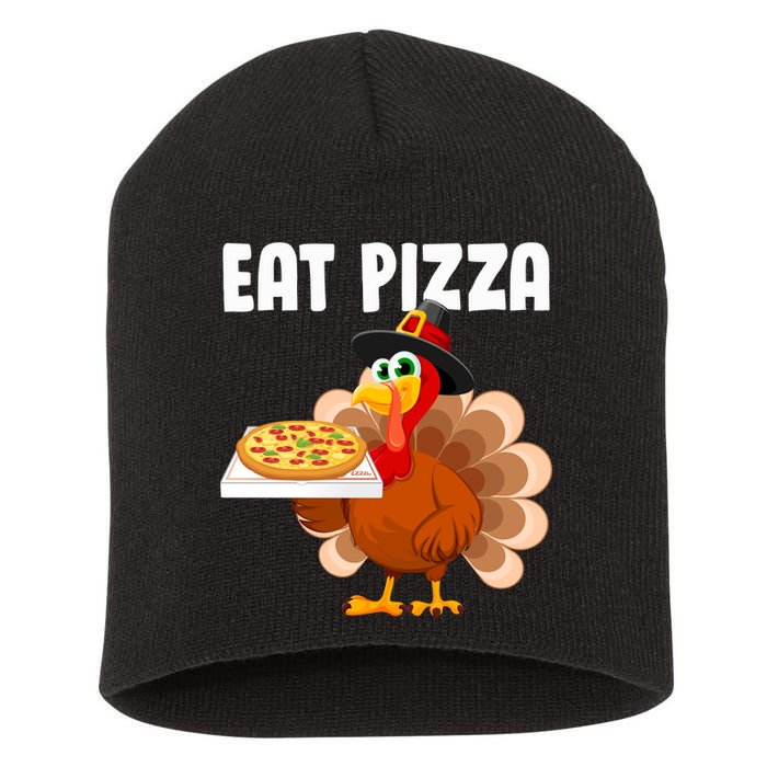 Turkey Eat Pizza Funny Short Acrylic Beanie