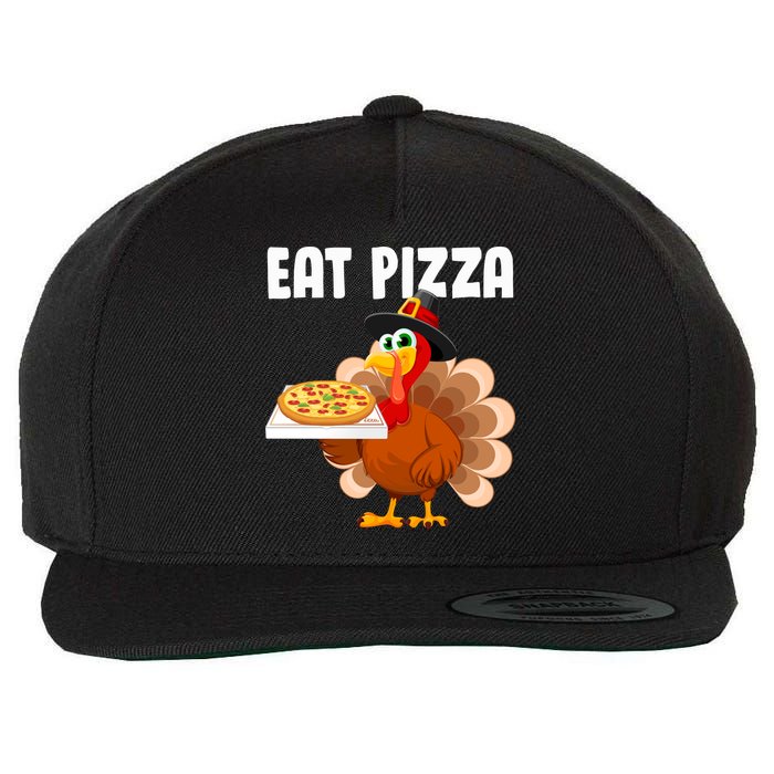 Turkey Eat Pizza Funny Wool Snapback Cap