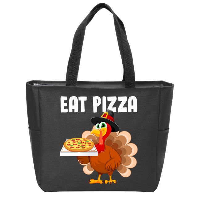 Turkey Eat Pizza Funny Zip Tote Bag