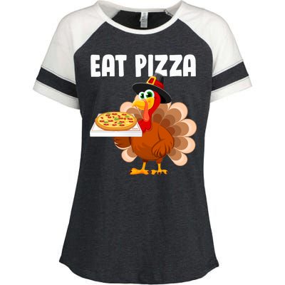 Turkey Eat Pizza Funny Enza Ladies Jersey Colorblock Tee