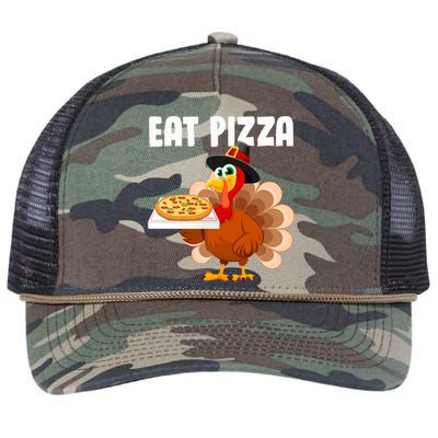 Turkey Eat Pizza Funny Retro Rope Trucker Hat Cap