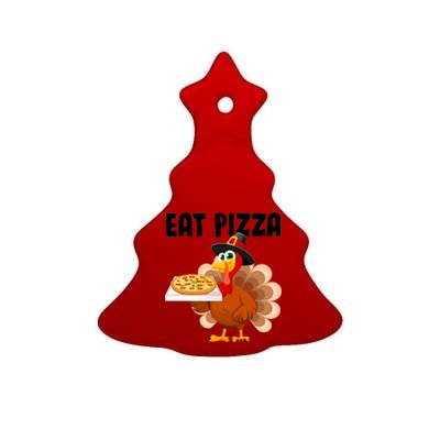 Turkey Eat Pizza Funny Ceramic Tree Ornament