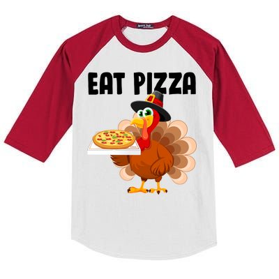 Turkey Eat Pizza Funny Kids Colorblock Raglan Jersey