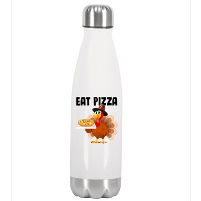 Turkey Eat Pizza Funny Stainless Steel Insulated Water Bottle