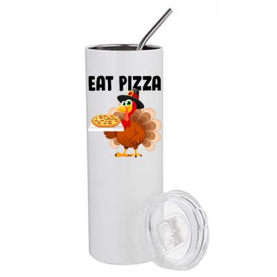 Turkey Eat Pizza Funny Stainless Steel Tumbler